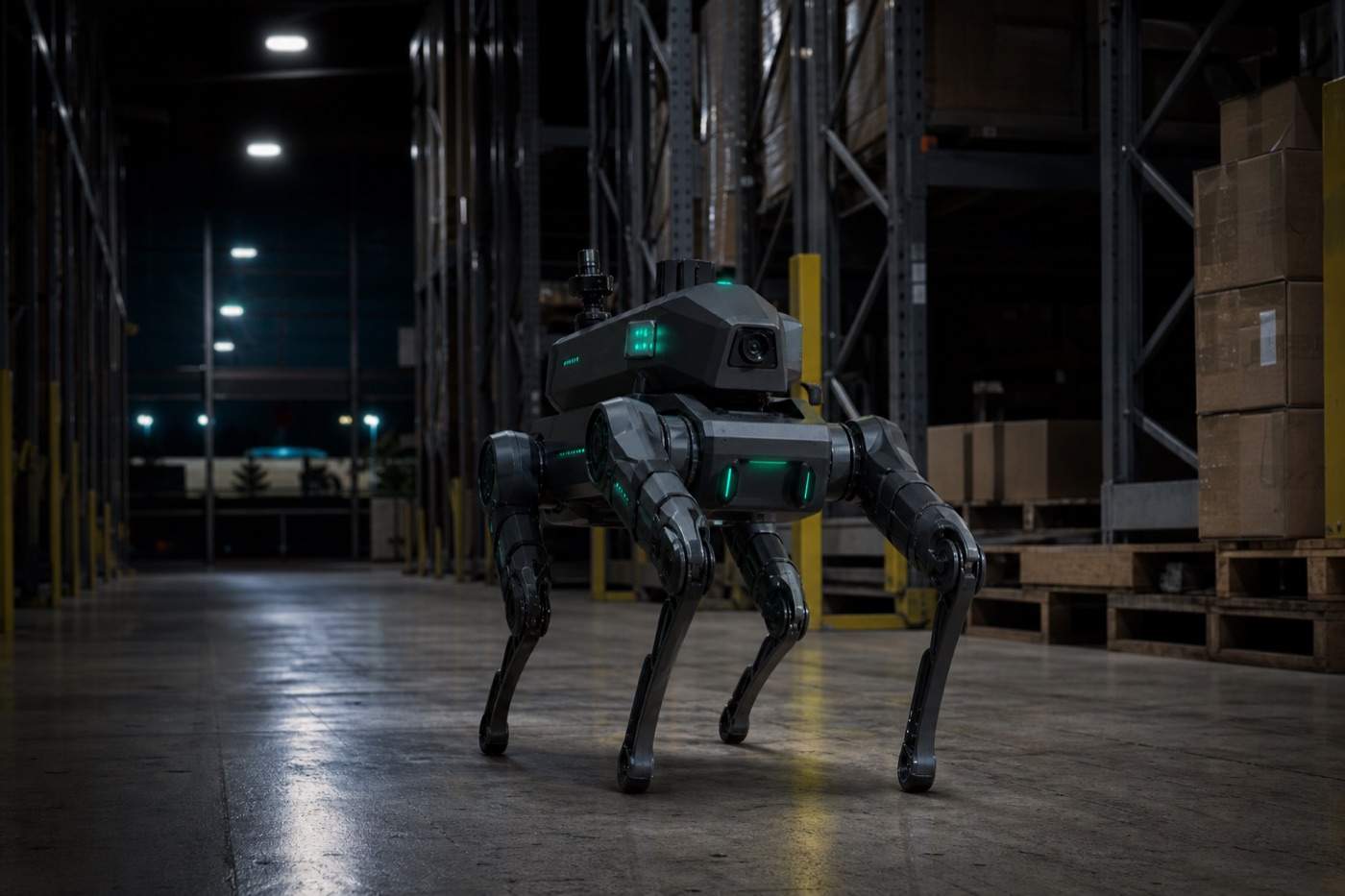 Generic quadruped robot on an inspection route