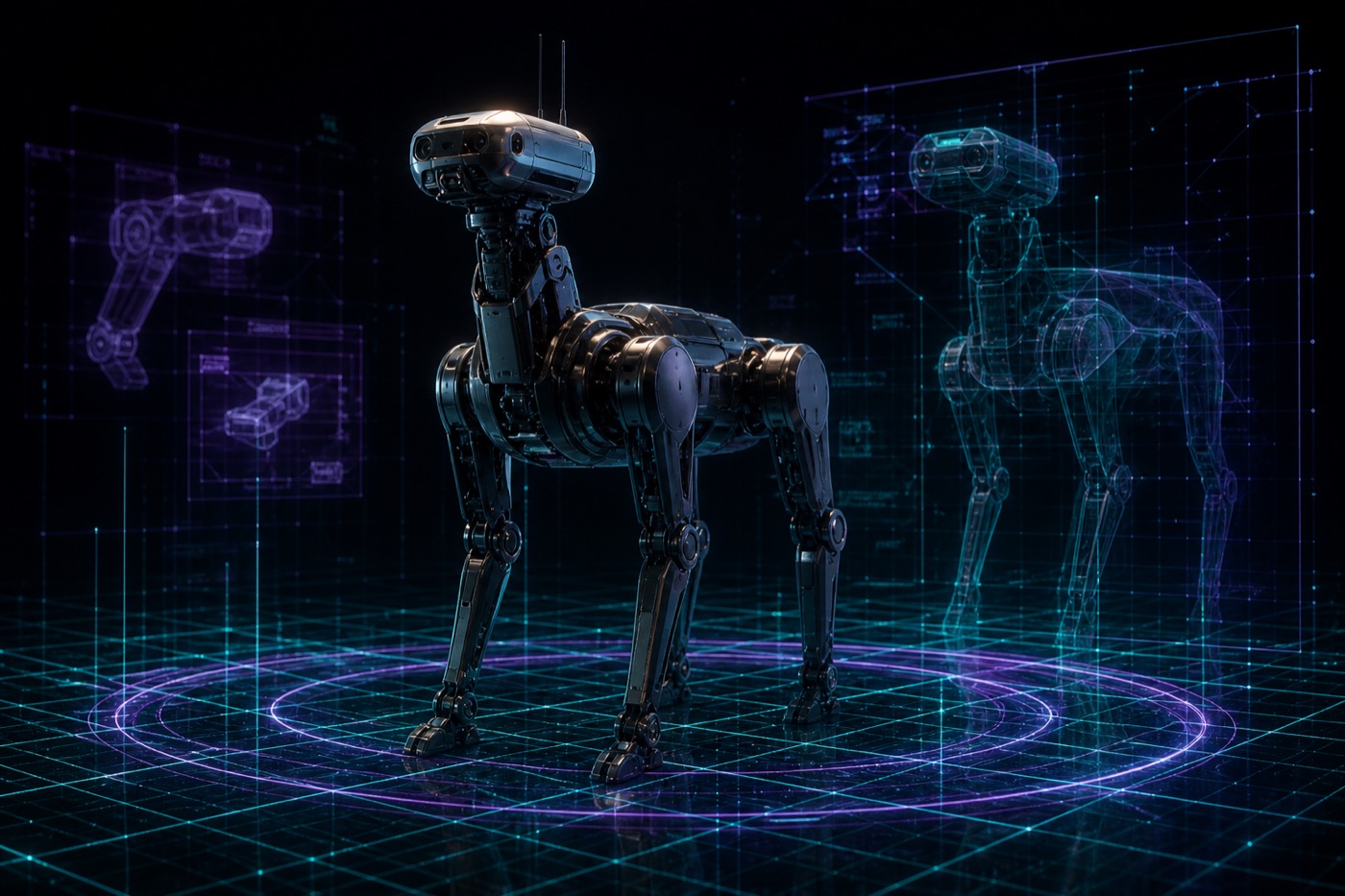 Robot in digital twin simulation
